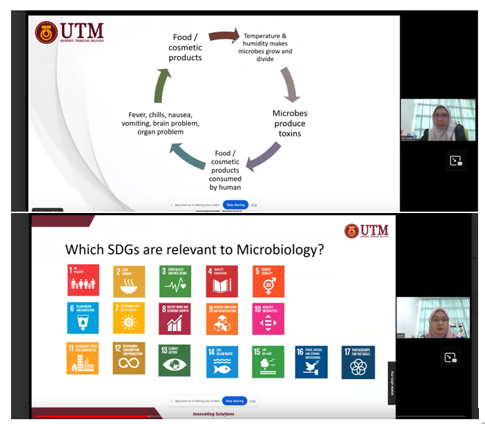 PEMAHAMAN APLIKASI MIKROBIOLOGI MELALUI KULIAH TAMU ONLINE UNTUK REALIASASI SDGs POIN 4, 9, DAN 17