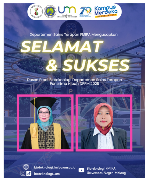 Dosen Bioteknologi FMIPA UM Raih Hibah DPPM Kemendiktisaintek 2025: Wujudkan SDGs Melalui Riset dan Pengabdian Masyarakat